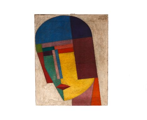 Ölgemälde, Kopf, Umfeld Malewitsch, russ./ukrainischer Kunstkreis der Avantgarde aus den 20er Jahren, Öl/LW, oben rechts beze