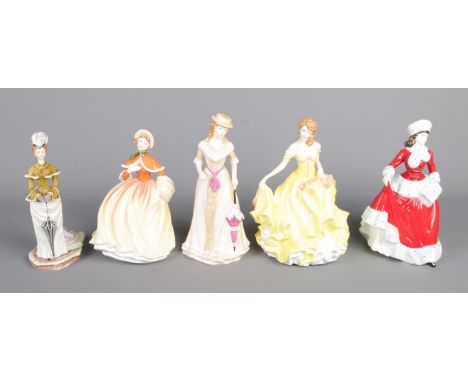 A complete collection of Royal Doulton Pretty Ladies four season figures, Spring (HN5321), Summer (HN5322), Autumn (HN5323) a