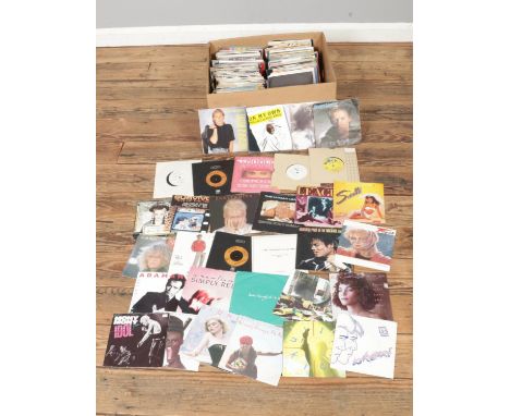 A box of 80's and 90's vinyl singles of mainly pop to include Spandau Ballet, Jason Donovan, Peter Gabriel, Madonna, Eurythmi