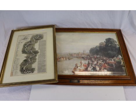 After Walter Field, Henley Regatta 1884, Framed and Glazed Colour Print, 39 x 70cm and a Further Framed and Glazed Print ' Th