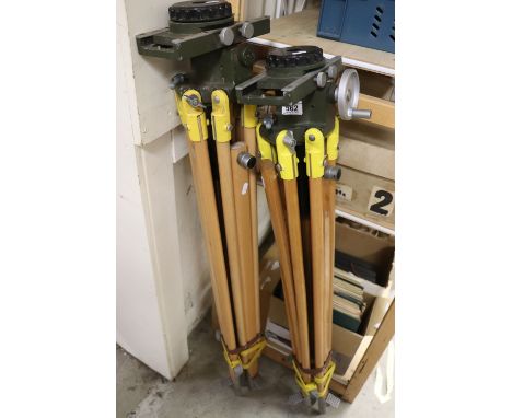 Pair of Wooden Surveyors Field Tripod Stands