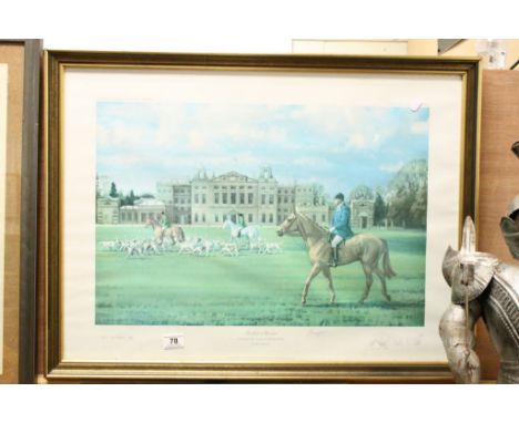 Framed & glazed Limited edition Duke of Beaufort print by Neil Cowthorne and signed "Beaufort" to the margin
