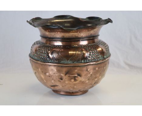 Late 19th century Art Nouveau Copper Planter