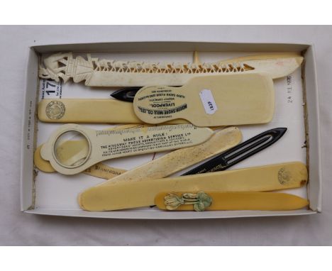 Advertising letter openers to include Kynoch Ltd, The Kingsway Press Advertising Service, North Shore Mill Co Ltd, United Kin
