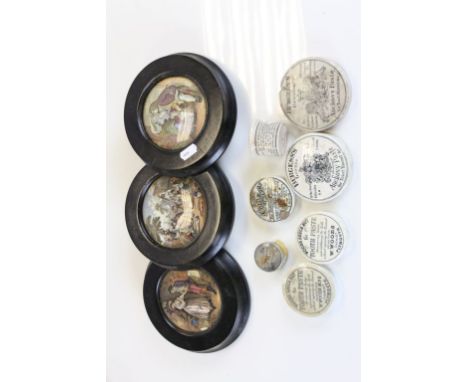 Collection of vintage Pot Lids to include; Wood's Areca Nut Toothpaste, Burgess's Anchovy Paste, Rose Cold Cream etc