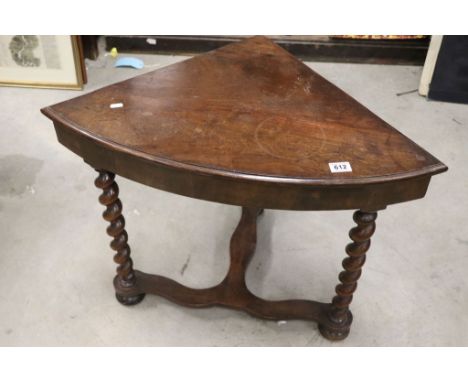 Early 20th century Oak Corner Stick Stand together with Early 20th century Oak Corner Table with barley-twist supports