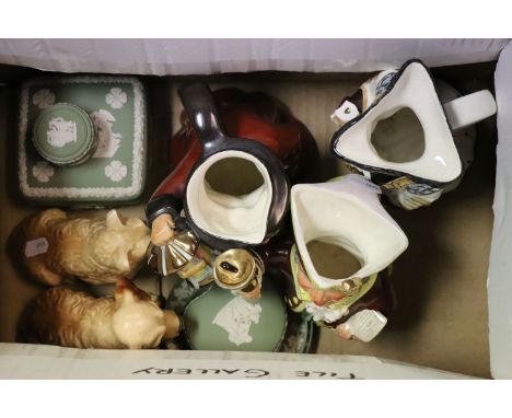 Wedgwood & Co Unicorn Highland Town Crier, Unicorn Night Watchman, Unicorn Lord Mayor (a/f) plus Two Sylvac Dogs and Three It
