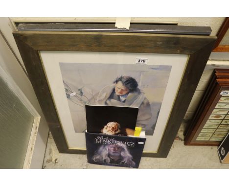 Two framed and glazed 1970's Art exhibition posters and two framed & glazed R.O. Lenkiewicz exhibition posters with paperwork