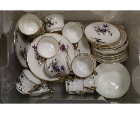 Edwardian Lavender Pattern Part Tea Service together with Alfred Meakin ' Country Life ' Hunting Scene Part Tea Service