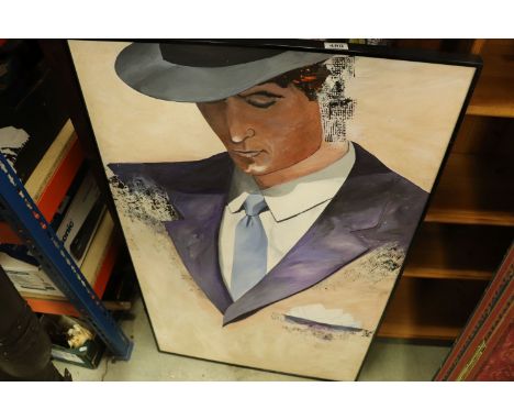 Modern school oil on canvas, a portrait of a male tango dancer