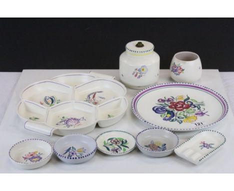 Collection of Nine items of Poole Pottery