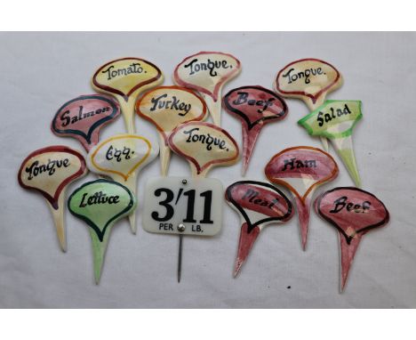 Box of Ceramic Hand Painted Sandwich Markers