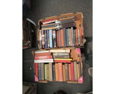 Two boxes of military interest books, mainly WWI, including first hand accounts, etc., titles including Northcliffe "At the W