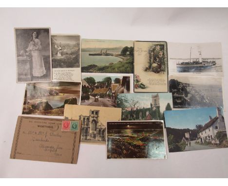 A small selection of vintage postcards including Waverley steamer, The Pier Southwold-on-Sea, etc