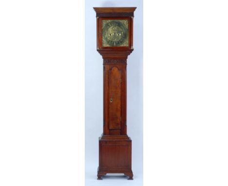 ALEXANDER IRVING, CANONGATE, 18th CENTURY LONGCASE CLOCK MOVEMENT IN A LATER MAHOGANY CASE OF SMALL PROPORTIONS, the 12" bras