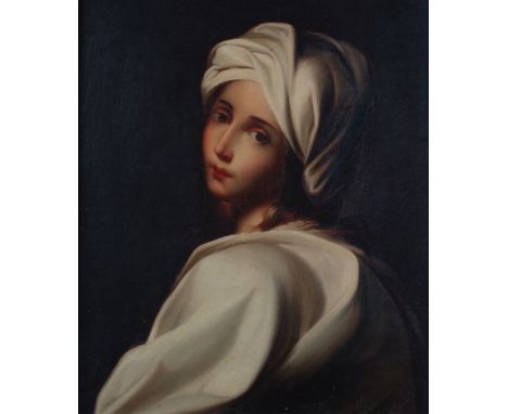 UNATTRIBUTED, AFTER GUIDO RENI (19th CENTURY) OIL PAINTING ON CANVAS Portrait of Beatrice Cenci 17" x 13 1/2" (43.2 x 34.3cm)