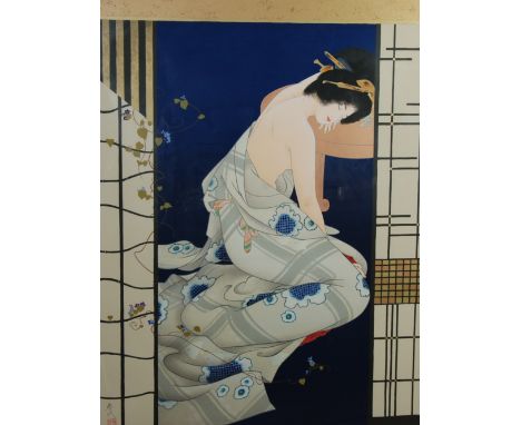 MORITA HARUYO (twentieth century)  ARTIST SIGNED SILK SCREEN ARTIST PROOF, finished by hand 'Nats No Yo', semi naked oriental