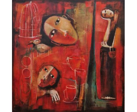 21st century school

Mixed media on canvas
'Dance of the Elements', indistinctly signed top left,&nbsp;140cm x 140 cm&nbsp;