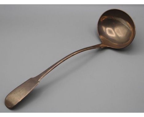 Christian and David Reid, a William IV silver soup ladle, fiddle pattern, monogram R. Newcastle 1835/36, 33cm, 7.3 troy oz