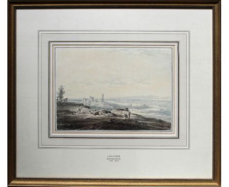 Edward Dayes (British 1763-1804)
Lancaster. Pencil, blue and brown wash. 19 x 26cm

Provenance Christies 08.11.94 Lot 22&nbsp