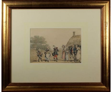 Julius Caesar Ibbetson (British 1759-1817)
Street Musicians. Pencil and watercolour. 13 x 19cm

Provenance Maurice Dear 05.05