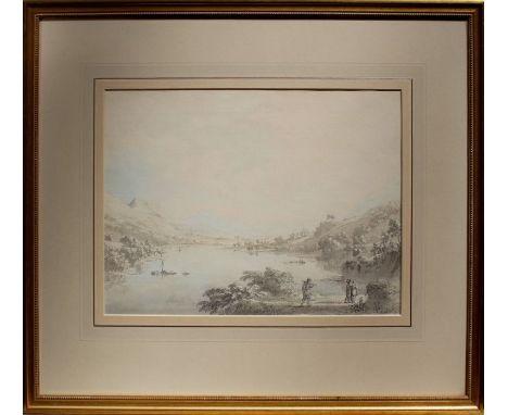 Anthony Devis (British 1729-1816)
View of Drachenfels on the Rhine and another river landscape. A pair. Pencil, pen, ink and 