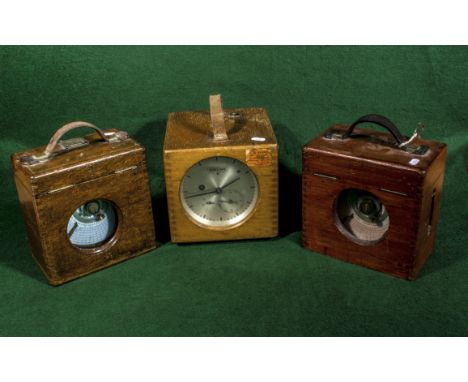 Two Vintage Toulet pigeon racing clocks and a Benzing Master Timer
