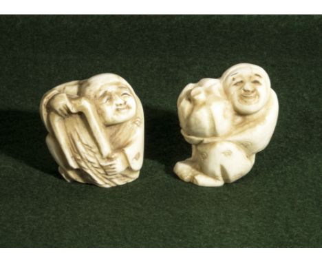 Two ivory netsuke