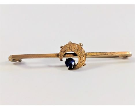 A 9ct gold stick pin. Paste set. 1.79 grams (all in) 