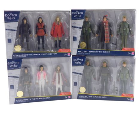 Four Doctor Who limited edition collector figure sets, Companions of the Third and Fourth Doctors, Companions of the Fourth D
