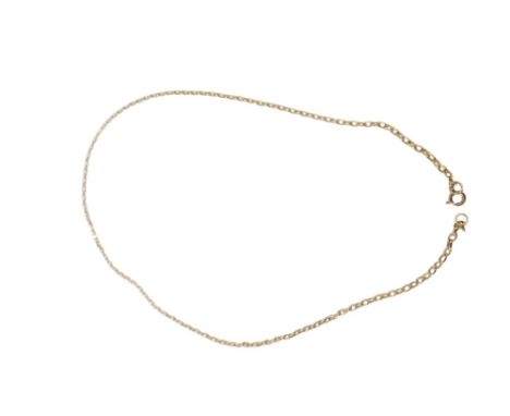 A 9ct gold belcher link neck chain, on a bolt ring clasp, 5.1g, 50.5cm long.