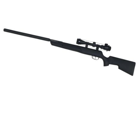 A Remington Thunderjet .22 calibre air rifle, with telescopic sights, and plastic stock.