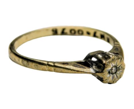  A 9ct gold and diamond solitaire ring, in an illusion high claw setting, size J½, 1.1g.
