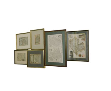 Various 18thC and later small maps, to include Worcestershire road map, Montgomeryshire, Herefordshire, Hereford to Leicester