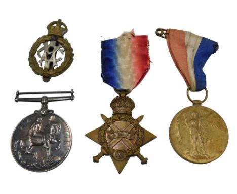 An unassociated trio of First World War medals, consisting of 1914-15 Star inscribed on the back SE2099 Private WG Knights Ar