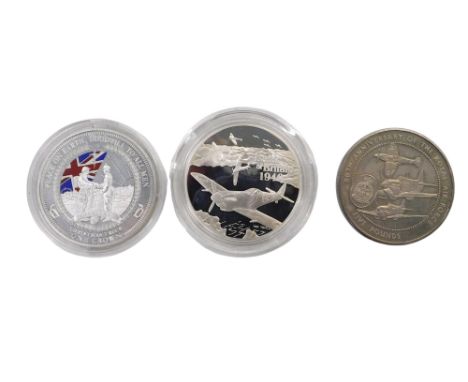 A sterling silver 2014 Christmas Truth one pound commemorative crown, 28.28g, in fitted box with certificate, a 1998 Bailiwic