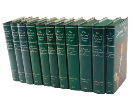 Pepys (Samuel) Latham (R.C.) and Matthews (W.) eds. The Diary of Samuel Pepys 11 vols, publisher's cloth, dust-jackets, 1973-