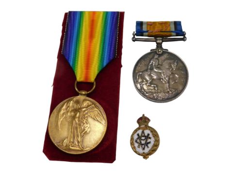 An unassociated pair of First World War medals, consisting of a British War medal inscribed around the edge SE-5065Private J 