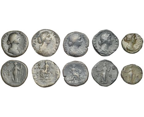 Faustina II (Augusta 146-175), Sestertii (3), 161-76, draped bust right, rev. Juno standing left, holding patera and sceptre,