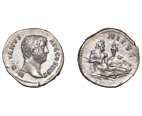 Hadrian (117-138), Denarius, 130-3, bare-head right, hadrianvs avg cos iii p p around, rev. Nilus reclining right, holding re