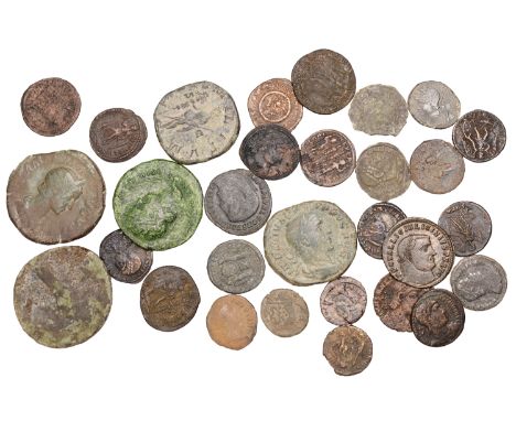 Miscellaneous, Miscellaneous Roman base metal coins (30), including Nero, Dupondius, 62-8, radiate head right, rev. Victory f