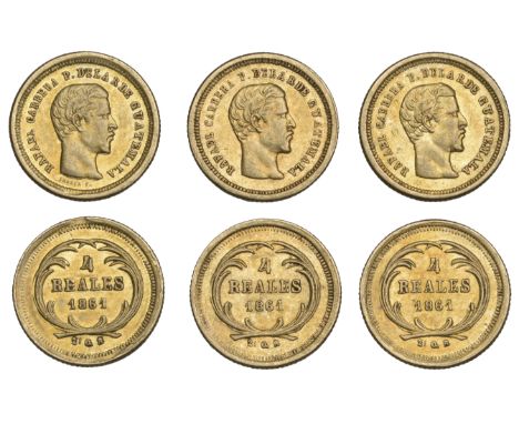 Guatemala, Republic, 4 Reales (3), all 1861r, Rafael Carrera type, Guatemala City (KM 135) [3]. Very fine £150-£200