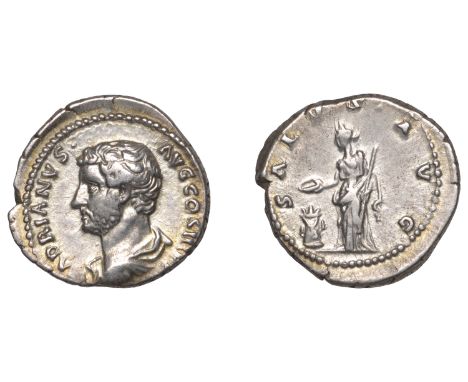Hadrian (117-138), Denarius, 137-8, bare-headed, draped and cuirassed bust left, hadrianvs avg cos iii p p around, rev. Salus