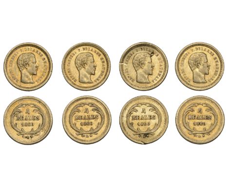 Guatemala, Republic, 4 Reales (4), all 1860r, Rafael Carrera type, Guatemala City (KM 135) [4]. Very fine £200-£260