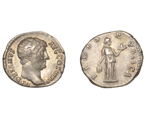 Hadrian (117-138), Denarius, 136, bare-head right, hadrianvs avg cos iii p p around, rev. Fides standing right, holding corn 
