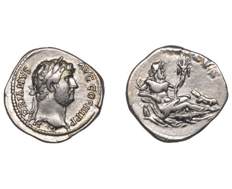 Hadrian (117-138), Denarius, 130-3, laureate bust right, hadrianvs avg cos iii p p around, rev. Nilus reclining right, holdin