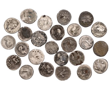 L. Titurius L.f. Sabinus, Denarius, c. 89, bare head of King Tatius right, palm-branch before, rev. Abduction of the Sabine W