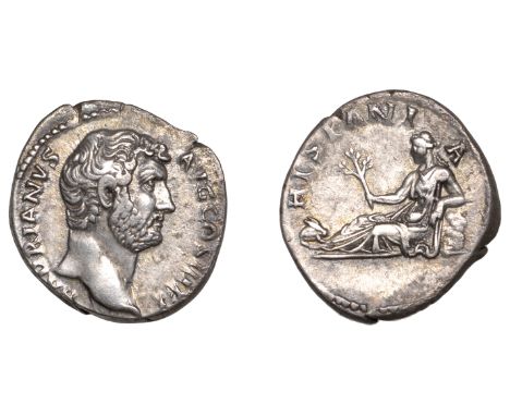 Hadrian (117-138), Denarius, 130-3, bare-head right, hadrianvs avg cos iii p p around, rev. Hispania reclining left on rocks,