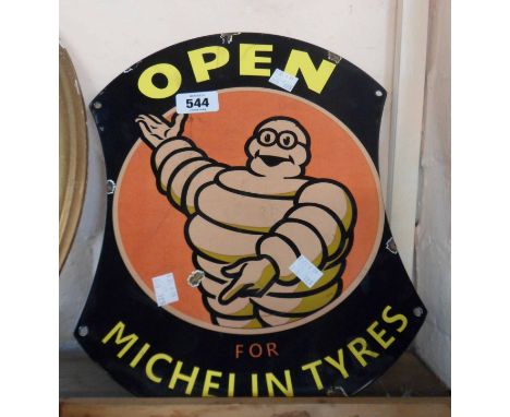 An enamel advertising sign for Michelin tyres