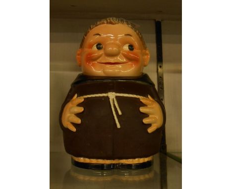 A Goebel pottery biscuit barrel and lid in the form of a monk